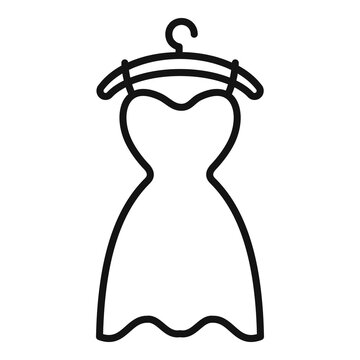 recommend clip art: Dress dry cleaning icon, outline style