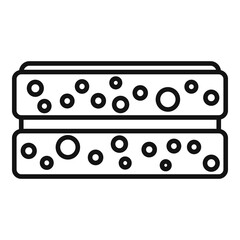 Cleaner sponge icon, outline style
