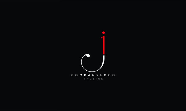 IJ JI I AND J Abstract initial monogram letter alphabet logo design