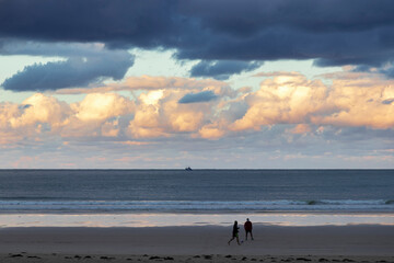 Naklejka premium Laredo beach in northern Spain without people with blue sea