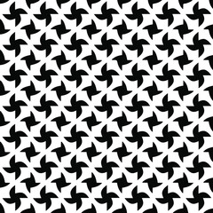  Geometric vector pattern with triangular elements. Seamless abstract ornament for wallpapers and backgrounds. Black and white colors.