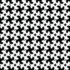  Geometric vector pattern with triangular elements. Seamless abstract ornament for wallpapers and backgrounds. Black and white colors.