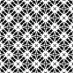  Geometric vector pattern with triangular elements. Seamless abstract ornament for wallpapers and backgrounds. Black and white colors.