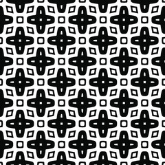  Geometric vector pattern with triangular elements. Seamless abstract ornament for wallpapers and backgrounds. Black and white colors.