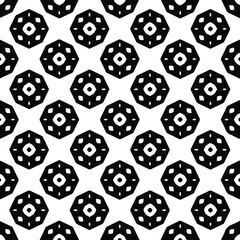  Geometric vector pattern with triangular elements. Seamless abstract ornament for wallpapers and backgrounds. Black and white colors.