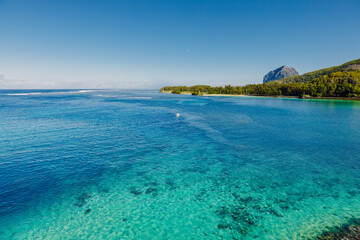 Fototapeta na wymiar Ocean view nearly Maconde point in Mauritius.