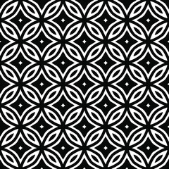  Geometric vector pattern with triangular elements. Seamless abstract ornament for wallpapers and backgrounds. Black and white colors.