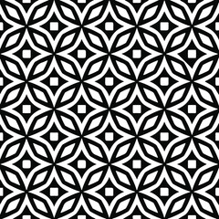 Geometric vector pattern with triangular elements. Seamless abstract ornament for wallpapers and backgrounds. Black and white colors