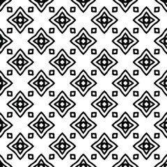 Geometric vector pattern with triangular elements. Seamless abstract ornament for wallpapers and backgrounds. Black and white colors