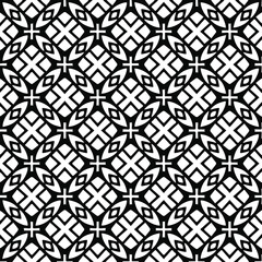 Geometric vector pattern with triangular elements. Seamless abstract ornament for wallpapers and backgrounds. Black and white colors