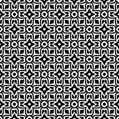 Geometric vector pattern with triangular elements. Seamless abstract ornament for wallpapers and backgrounds. Black and white colors