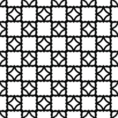 Fototapeta premium Geometric vector pattern with triangular elements. Seamless abstract ornament for wallpapers and backgrounds. Black and white colors