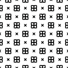 Geometric vector pattern with triangular elements. Seamless abstract ornament for wallpapers and backgrounds. Black and white colors