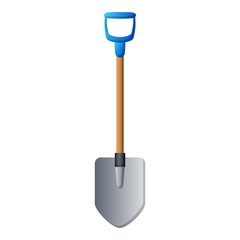 Garden shovel icon, cartoon style