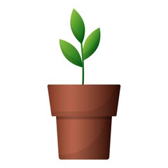 Home plant pot icon, cartoon style