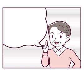 人物と漫画の吹き出し