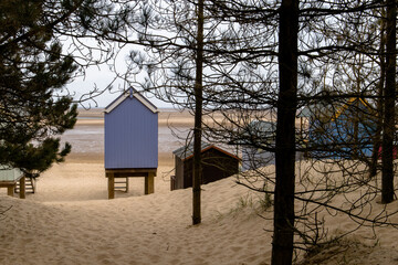 Rear of single beach hut