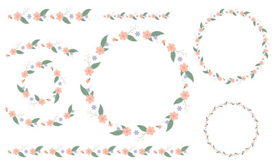 Beautiful floral frames and decorative elements. Vector illustration.