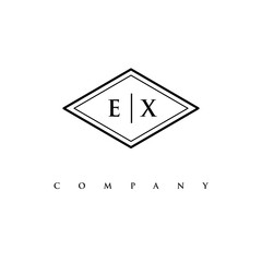 initial EX logo design vector