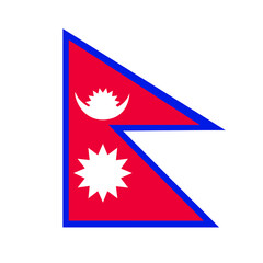 Nepal Flag proportional triangle flag vector, asian concepts - obrazy, fototapety, plakaty