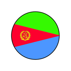 Fototapeta premium State of Eritrea country flag circle vector push button icon African concepts