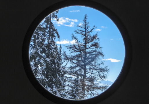 window overlooking the alps