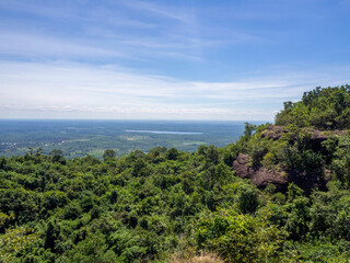 the beautiful top of view the mountain and the forest in Unseen Thailand of Phu Langka National Park, Nong Khai, Thailand.