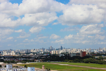 Cityscape with blue sky on a sunny day