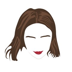 Silhouette of a woman's face with a smile