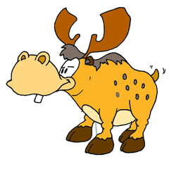 Elk zoo animal (comic, illustration)