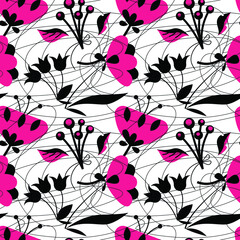 flower set nature wildlife. seamless flower pattern spring holiday. spring holiday decoration pattern seamless. floral digital seamless pattern. Hand drawn set of colourful flowers pattern background