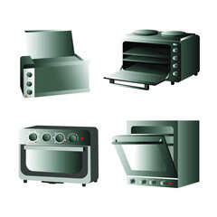 house appliances vector isolated. household drawn realistic. vector realistic household icons. interior elements realistic vector. home interior elements drawn set isolated. vector interior realistic