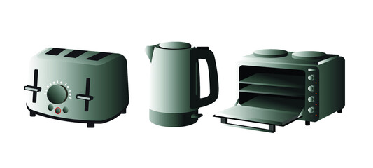 house appliances vector isolated. household drawn realistic. vector realistic household icons. interior elements realistic vector. home interior elements drawn set isolated. vector interior realistic