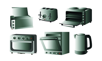 house appliances vector isolated. household drawn realistic. vector realistic household icons. interior elements realistic vector. home interior elements drawn set isolated. vector interior realistic