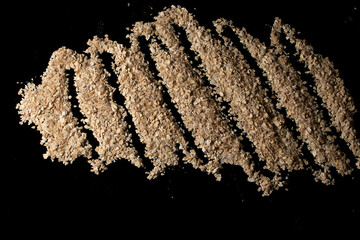 Set of oats on black background