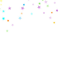 Rainbow Festive Confetti. Carnival Star Falling.