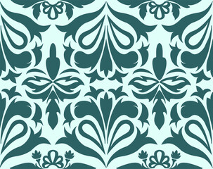 Seamless vector pattern in the style of baroque and classic botanical ornament