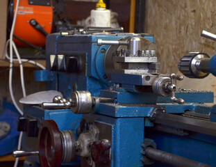 Lathe, lathe tools, factory, workplace, production.