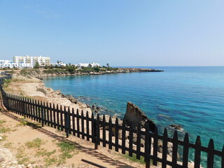 Fototapeta premium Island of Cyprus. The rocky coastline of Cyprus.