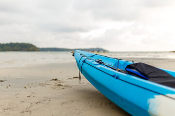 Kayak standby for tourist on the beach, one of favorite activity when come to the sea