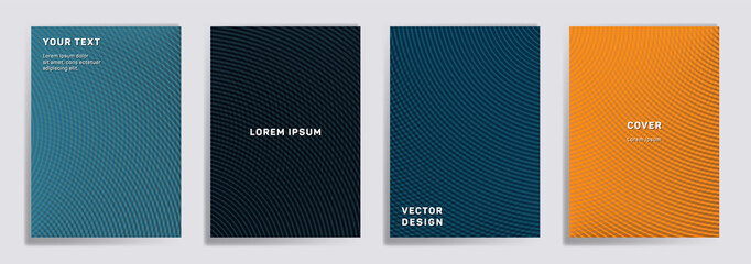 Semicircle lines halftone grid covers vector set.