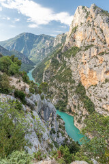 View of the Verdon gorge in the south of France