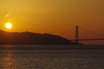 夕日と橋