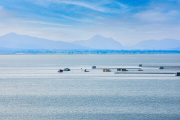 Fisherman hut in the middle of the sea. Fishermen use rest and sleep