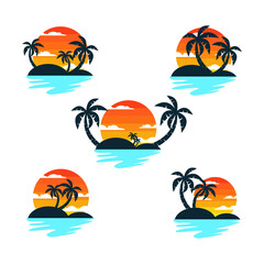 Naklejka premium VectorStock Awesome sunset logo design very beautiful vector