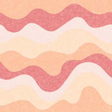 Fototapeta Curve lines ribbons wavy seamless pattern.