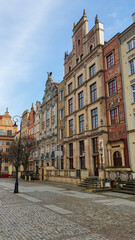 Fototapeta na wymiar Colorful houses, tenements in old town Gdansk, Poland