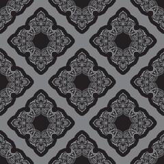 Seamless gray pattern with antique style ornament. Good for clothing and textiles. Vector illustration.
