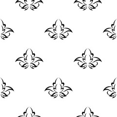 Seamless pattern with retro antique style floral ornament. Good for garments, textiles, backgrounds and prints. Vector