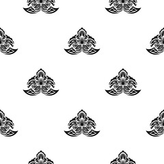Seamless pattern with retro antique style floral ornament. Good for garments, textiles, backgrounds and prints. Vector